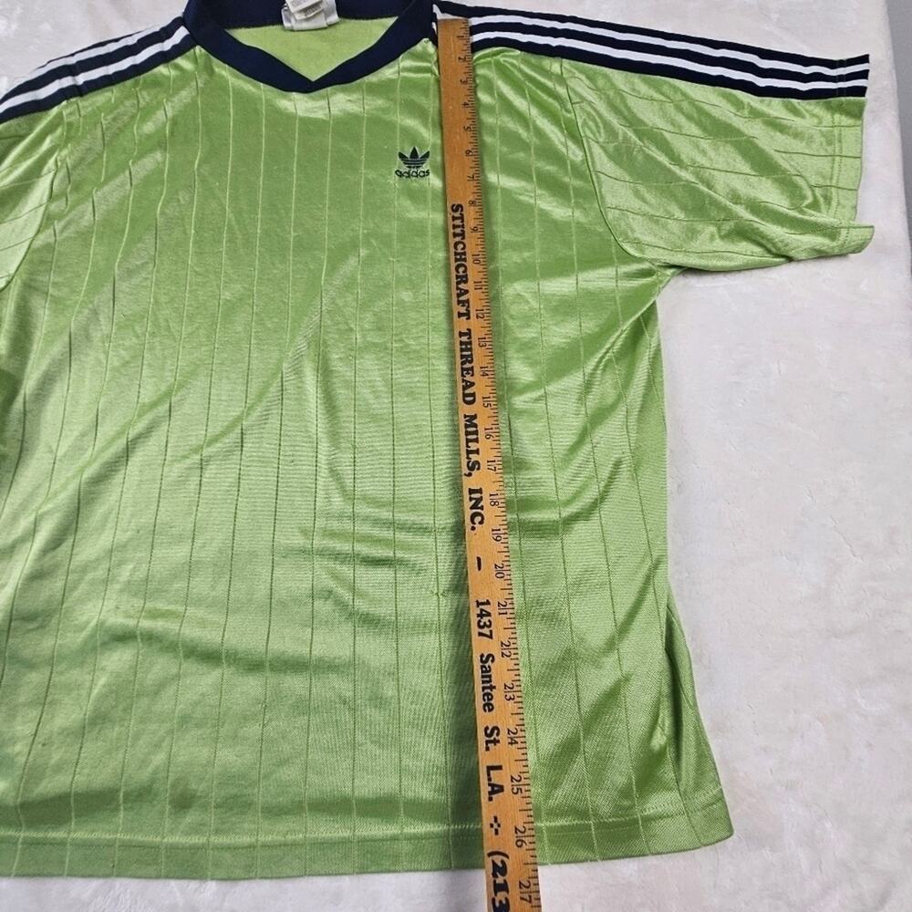 Vintage Adidas XXL Jersey Lime Green - tiny snags see pics Soccer Retro Futbol - Picture 5 of 11